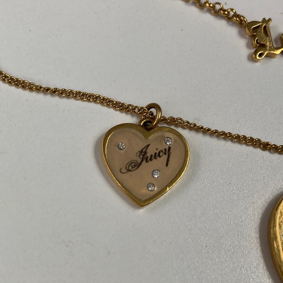 Y2K Juicy Couture 3-Strand Charm Necklace in Pink Heart Gift Box - Picture 4 of 10